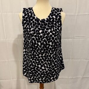 Calvin Klein Black and White Sleeveless Blouse